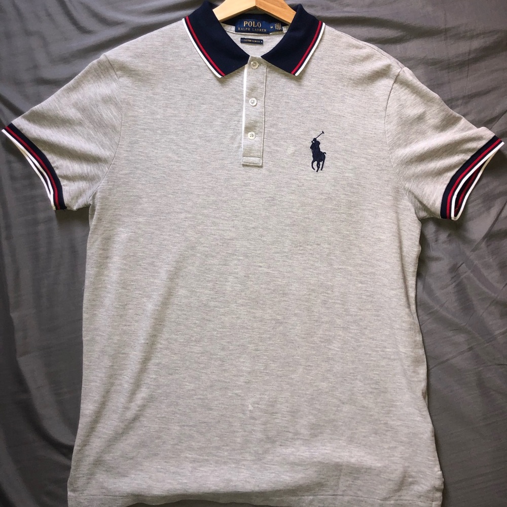 Men’s Grey Polo Ralph Lauren Slim Fit M Size Polo